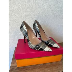 Kate Spade New York “Licorice” Plaid Snakeskin Pumps – Size 7M